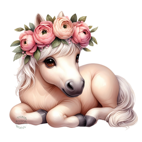 Värillinen Silityskuva: Loikoileva heppa , pieni