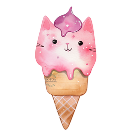 Värillinen Silityskuva: Jäätelökissa, pieni