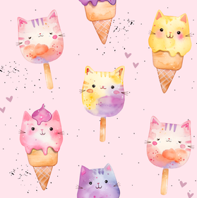 Trikoo: Jäätelökissojen Jengi (uudempi pinkimpi)