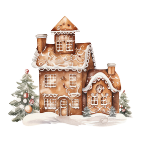 Värillinen Silityskuva: Piparitalo, pieni