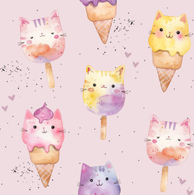 Trikoo: Jäätelökissojen Jengi (vanhempi pastellisempi)