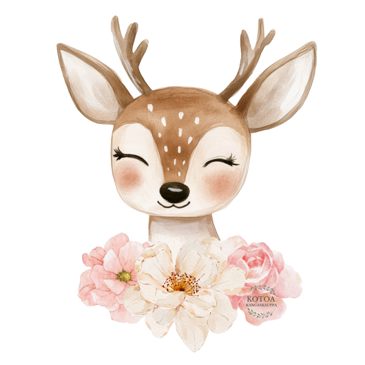 Värillinen Silityskuva: Blossom Bambi