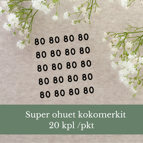 Silitettävät kokomerkit 20kpl: Eri kokoja