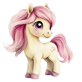 Värillinen Silityskuva: Vaalea Poni