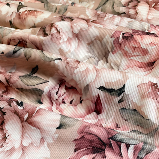Ribbitrikoo: Watercolor Peonies, Vaaleanruskea