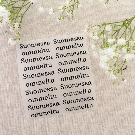 Silitettävät minitekstit 10kpl : Suomessa Ommeltu