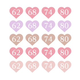 Silitettävät kokomerkit 10kpl: Sydän, Monivärinen