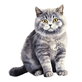 Värillinen Silityskuva: Harmaa kisu, pieni