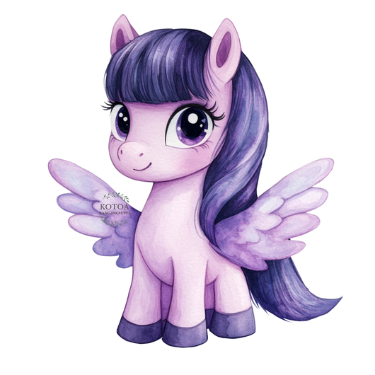 Värillinen Silityskuva: Violetti Poni