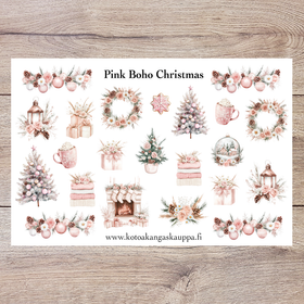 Tarra-arkki: Pink Boho Christmas