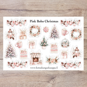 Tarra-arkki: Pink Boho Christmas