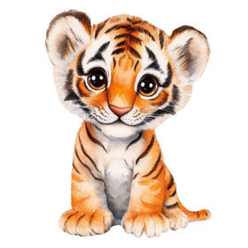 Värillinen Silityskuva: Tiikeri, pieni