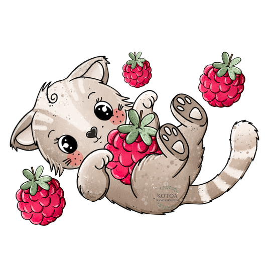 Värillinen Silityskuva: Vadelmakisu