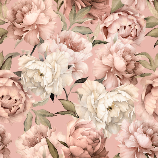 Trikoo: Watercolor peonies, roosa