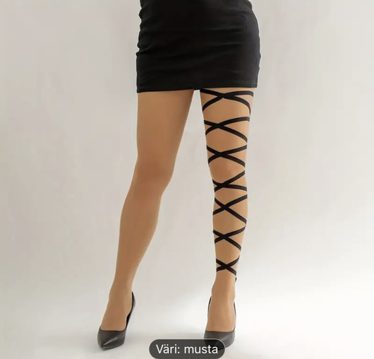 Look my legs jalkojen/ säärten mustat koristenauhat