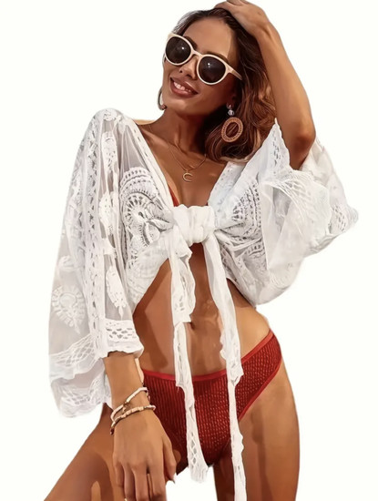 White Puffy Lace pusero