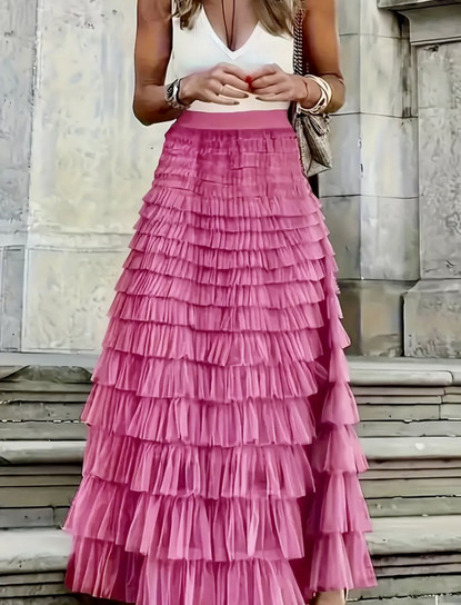 BRIGHT RED ROSE SKIRT (hame) plus size