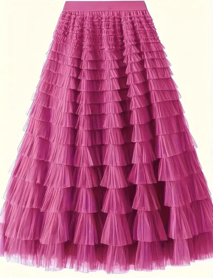 BRIGHT RED ROSE SKIRT (hame) plus size