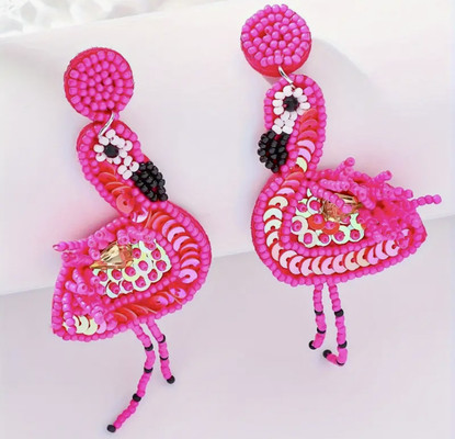 Fuchsia Flamingos korvakorut