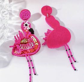 Fuchsia Flamingos korvakorut