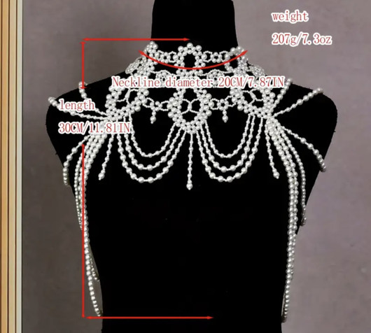 White Pearls Lace Vartalokoru- Body Jewelry