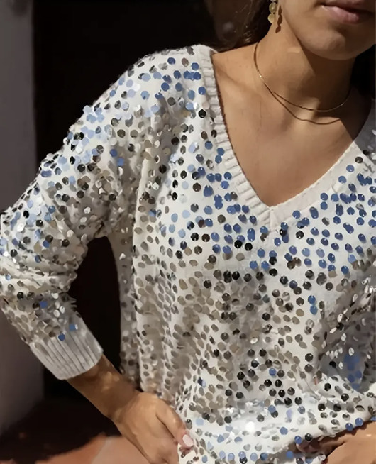 This is my style- paljeteilla koristeltu neulepusero