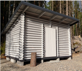 Puuliiteri neliöhirrestä 3x4 m, pulpettikatto