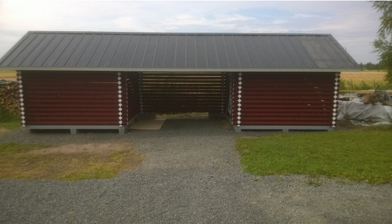 Parilato neliöhirrestä 4x9 m, harja- tai pulpettikatto