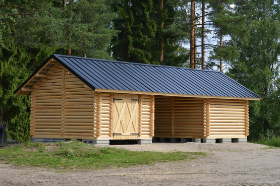 Parilato neliöhirrestä 4x9 m, harja- tai pulpettikatto