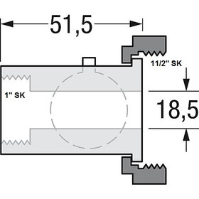 Kiertovesipumpun liitin tiivisteillä 1