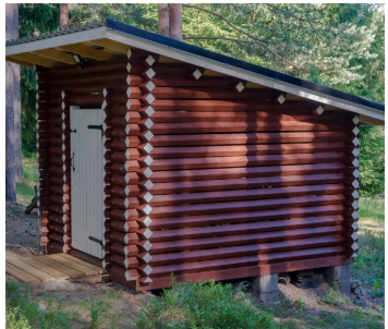 Puuliiteri neliöhirrestä 3x3 m, pulpettikatto