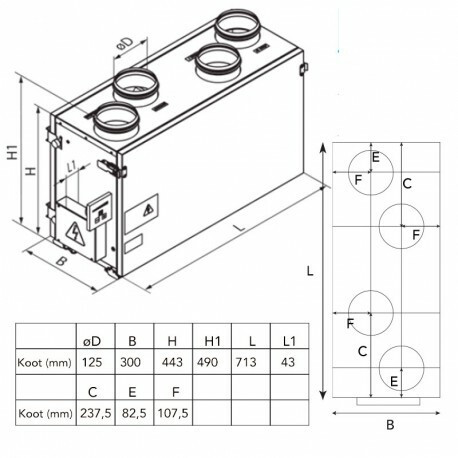 Ilmanvaihtokone Airsec 70V