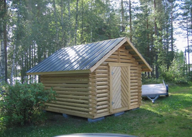 Puuliiteri neliöhirrestä 3x3 m, harjakatto