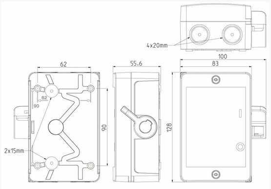 Turvakytkin Katko KSM 316U 3x16A, 7,5kW, IP67