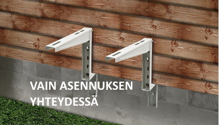 Sokkeliteline ulkoyksikölle, asennettuna