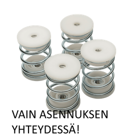 Värinänvaimenninjouset seinätelineelle, asennettuna