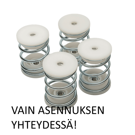 Värinänvaimenninjouset seinätelineelle, asennettuna