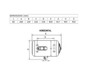 Lämminvesivaraaja käyttövedelle sähköllä. Pieni ELCO Titan 80 litraa vaaka-asennus