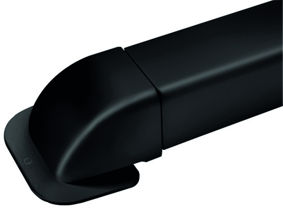 Ilmalämpöpumpun asennustarvike 80x60 mm kulmaläpivienti musta