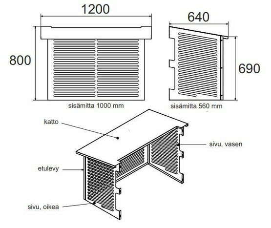 Ilmalämpöpumpun ulkoyksikön suojakotelo Kiilax metalli, valkoinen