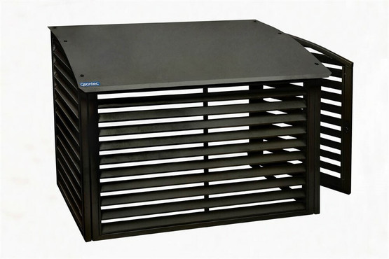 Ilmalämpöpumpun ulkoyksikön suojakotelo Qsantec metalli 1185mm, musta