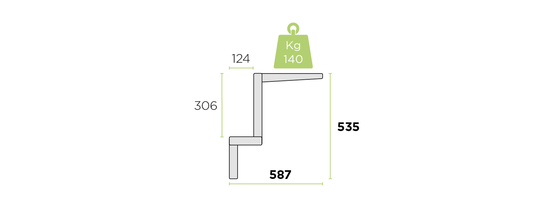 Sokkeli asennusteline ilmalämpöpumpulle 140kg,  Rodigas MC702