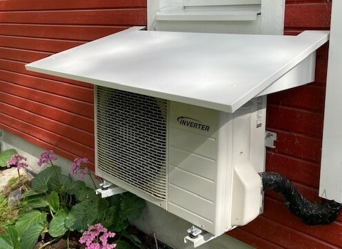 Ilmalämpöpumpun ulkoyksikön katos Kiilax 1200x650 mm, valkoinen