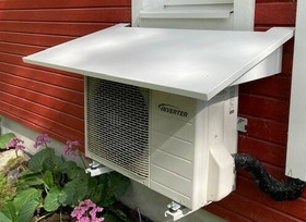 Ilmalämpöpumpun ulkoyksikön katos Kiilax 1200x650 mm, musta