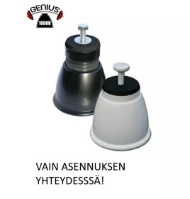 Ulkoyksikön säädettävät muovijalat, asennettuna