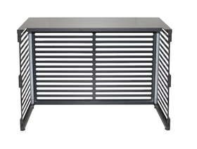 Ilmalämpöpumpun ulkoyksikön suojakotelo parvekemalli Kiilax metalli, harmaa