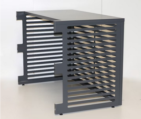 Ilmalämpöpumpun ulkoyksikön suojakotelo parvekemalli Kiilax metalli, harmaa