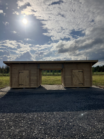 Parilato neliöhirrestä 3x9 m, harja- tai pulpettikatto