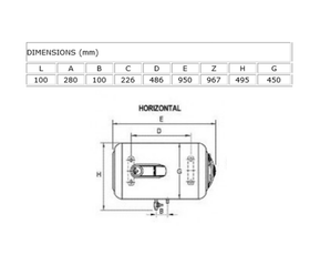 Lämminvesivaraaja käyttövedelle sähköllä. Pieni ELCO Titan 100 litraa vaaka-asennus