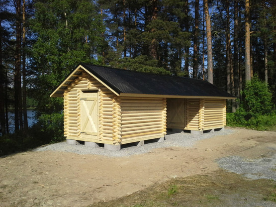 Parilato neliöhirrestä 3x9 m, harja- tai pulpettikatto